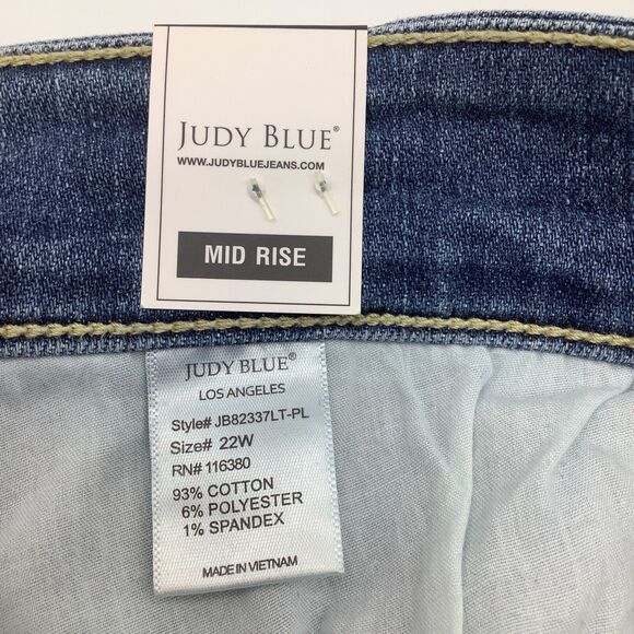 Judy Blue Womens Mid Rise Boot‎ Cut Denim Jeans Blue Size 22 NWT - Picture 12 of 13